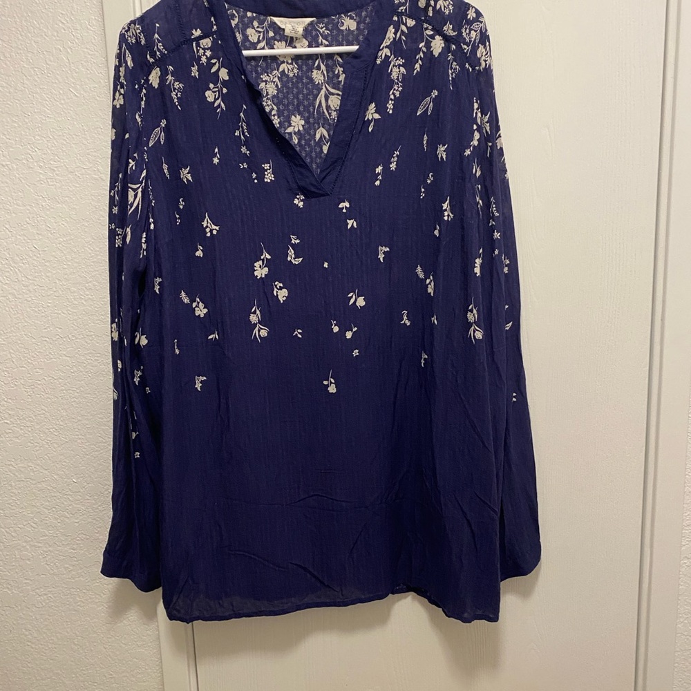 Caslon Navy Floral Blouse